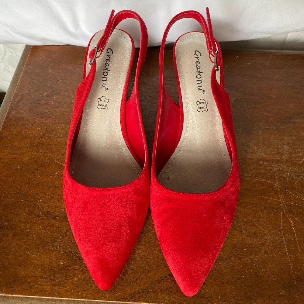 Red Kitten Heels